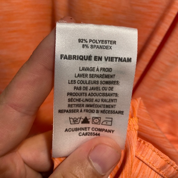 FootJoy FJ Heather Light Orange S/S Desert Springs Golf Polo Shirt Men’s L *FLAW - Picture 8 of 13